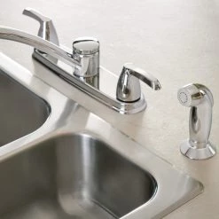 Moen Adler Chrome Two-Handle Low Arc Kitchen Faucet 15 Moen Adler Chrome Two-Handle Low Arc Kitchen Faucet -Home Improvement Sales Shop 87046 7