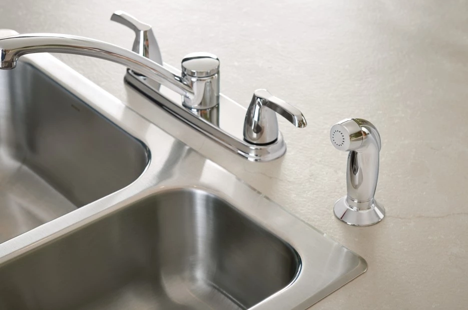 Moen Adler Chrome Two-Handle Low Arc Kitchen Faucet 9 Moen Adler Chrome Two-Handle Low Arc Kitchen Faucet - Image 7