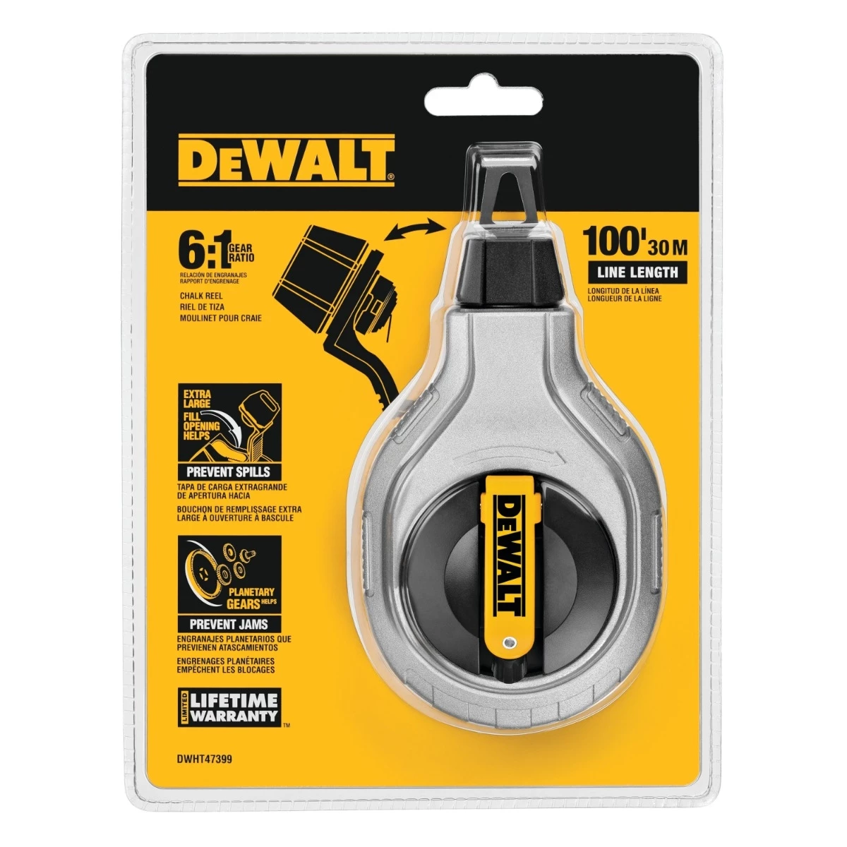 DEWALT 6:1 CHALK REEL 100FT 3 DEWALT 6:1 CHALK REEL 100FT