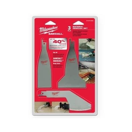 Milwaukee 3PC Material Removal Blade Set 3 Milwaukee 3PC Material Removal Blade Set