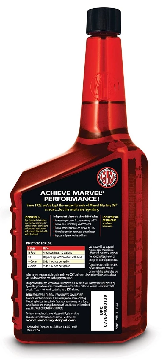 Marvel Mystery Oil Enhancer & Fuel Treatment - Pint 4 Marvel Mystery Oil Enhancer & Fuel Treatment - Pint - Image 2