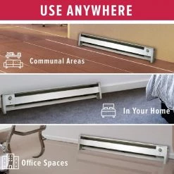 Fahrenheat White Portable Electric Hydronic Baseboard Heater - 1500 W, 120 V -Home Improvement Sales Shop 9880011 3 2