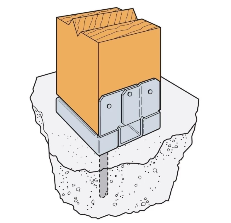 Simpson Strong Tie ABA44Z 4 by 4 Adjustable Post Base, 1 Each 4 Simpson Strong Tie ABA44Z 4 by 4 Adjustable Post Base, 1 Each - Image 2