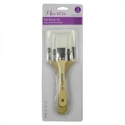 Linzer AMU-1023 Maestra White Taklon Flat Utility Paint Brush Set, 3-Piece -Home Improvement Sales Shop amu 1023 2