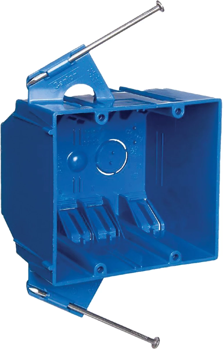 Carlon Double Gang Plastic Electrical Box w/Nails - 32 Cu In 3 Carlon Double Gang Plastic Electrical Box w/Nails - 32 Cu In