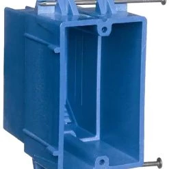 CARLON Single Gang New Work Wiring Box, Super Blue Hard Body