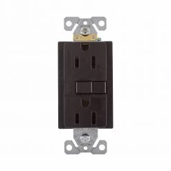 Eaton Wiring 15 Amp Duplex GFCI Receptacle Outlet-Brown
