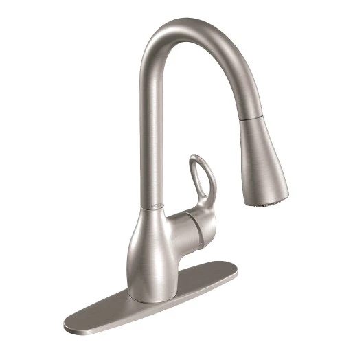 Moen Kleo Spot Resist Stainless One-Handle High Arc Pulldown Kitchen Faucet 3 Moen Kleo Spot Resist Stainless One-Handle High Arc Pulldown Kitchen Faucet