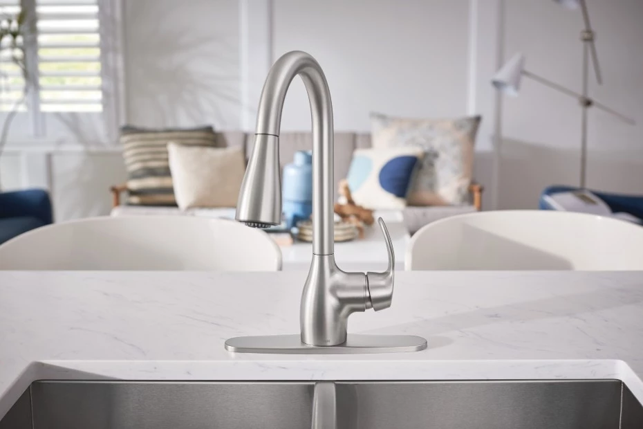 Moen Kleo Spot Resist Stainless One-Handle High Arc Pulldown Kitchen Faucet 10 Moen Kleo Spot Resist Stainless One-Handle High Arc Pulldown Kitchen Faucet - Image 8