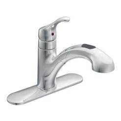 Moen Renzo Chrome One-Handle Low Arc Pullout Kitchen Faucet