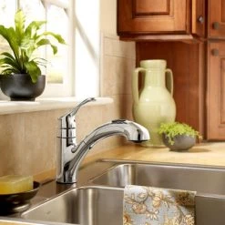 Moen Renzo Chrome One-Handle Low Arc Pullout Kitchen Faucet -Home Improvement Sales Shop ca87316c 2