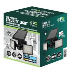 Pinegreen 2-Head Outdoor Solar Security Area Light - Black -Home Improvement Sales Shop cl sml2 st 3