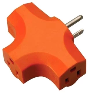 Southwire 3-Way Adapter, Orange 3 Southwire 3-Way Adapter, Orange