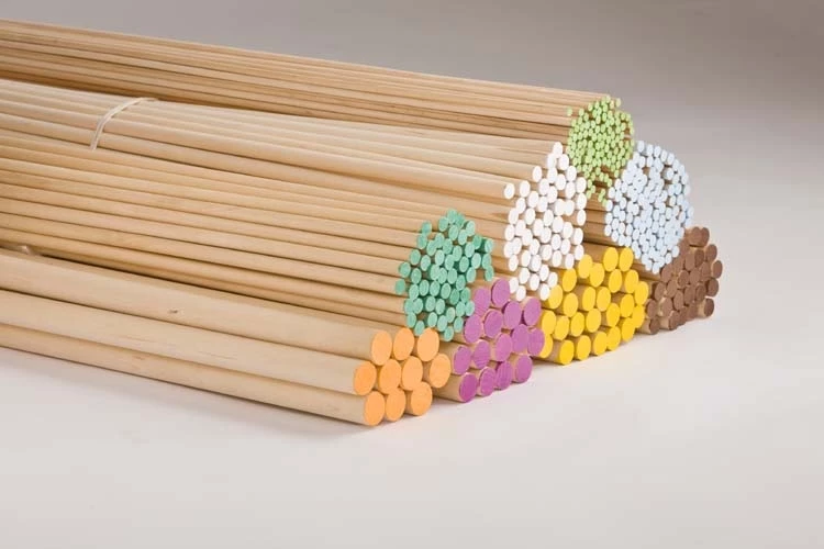 Cindoco Round Color Coded Wood Dowels, 48" 3 Cindoco Round Color Coded Wood Dowels, 48"
