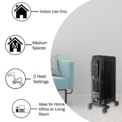 Comfort Zone Oil-Filled Digital Radiator Heater, Black 6 Comfort Zone Oil-Filled Digital Radiator Heater, Black -Home Improvement Sales Shop cz9010bk 2 large