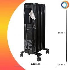 Comfort Zone Oil-Filled Digital Radiator Heater, Black 7 Comfort Zone Oil-Filled Digital Radiator Heater, Black -Home Improvement Sales Shop cz9010bk 3 1