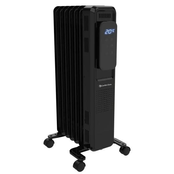 Comfort Zone Oil-Filled Digital Radiator Heater, Black 3 Comfort Zone Oil-Filled Digital Radiator Heater, Black
