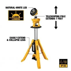 DeWalt 20V MAX* Cordless Tripod Light (Light Only) -Home Improvement Sales Shop dcl079b 5 1