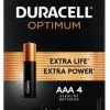 Duracell Optimum 1.5V AAA Alkaline Battery 4 Pack