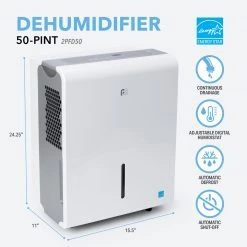 Perfect Aire 50-Pint Flat Panel Energy Star Dehumidifier MODEL #: 2PFD50 -Home Improvement Sales Shop enhanced content dehumidifiers 2pfd50 dims 1