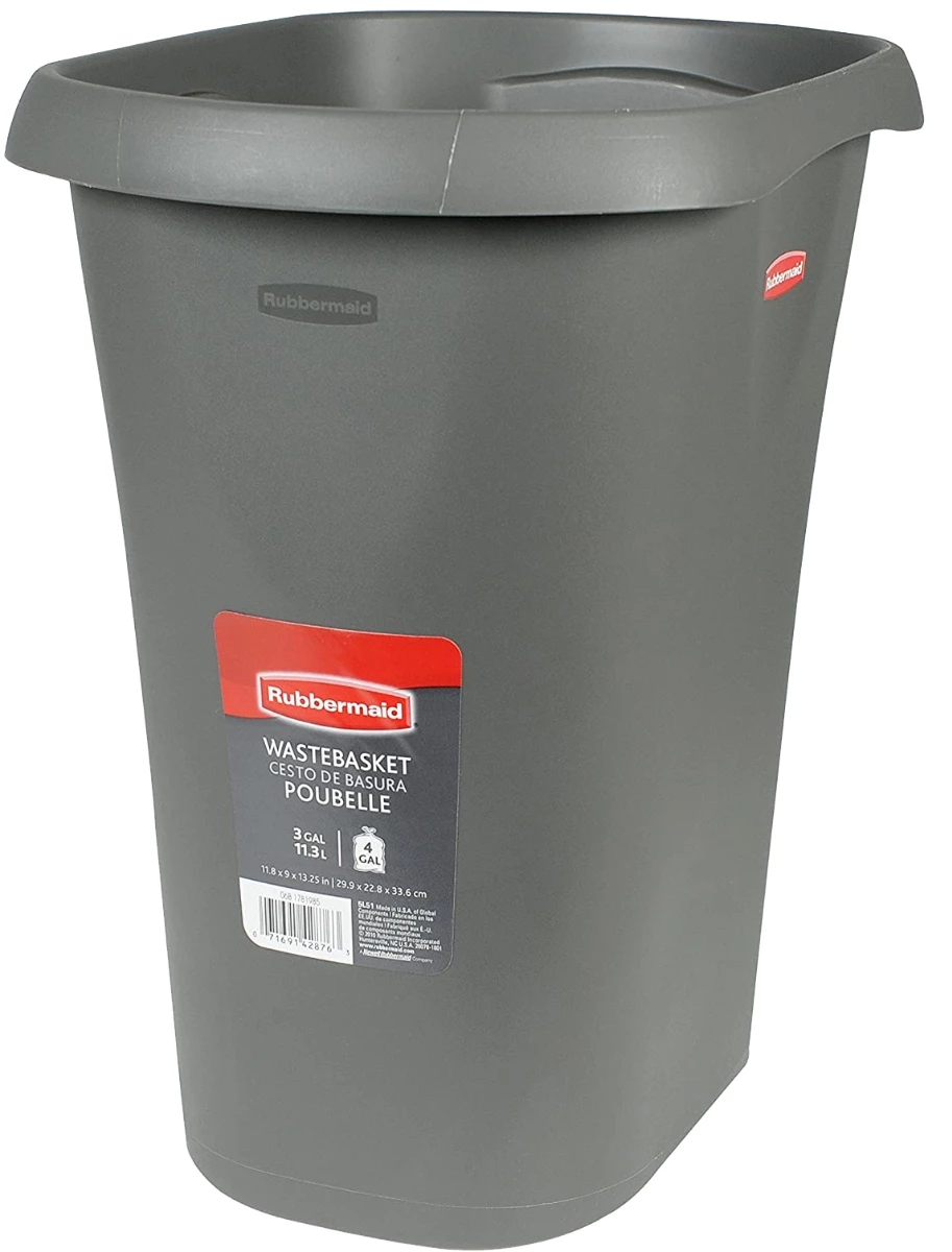 Rubbermaid Vanity Waste Basket Open Top 3 Gallon Trash Can 3 Rubbermaid Vanity Waste Basket Open Top 3 Gallon Trash Can
