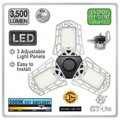 GT-Lite 3 Panel Adjustable Garage Light Bulb -Home Improvement Sales Shop gt bu g45 mainweb 1