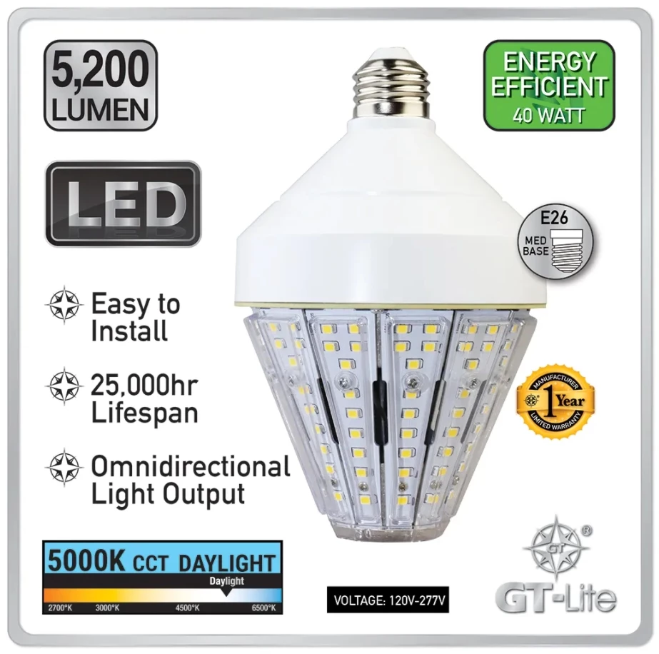 GT Light High Lumen 40W / 5200LM LED Bulb 5 GT Light High Lumen 40W / 5200LM LED Bulb - Image 3