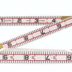 5/8" X 6' Red End Engineer's Scale Wood Rule - Folding