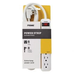 Prime Wire & Cable PB801115 6-Outlet White Power Strip with Cord 8 Prime Wire & Cable PB801115 6-Outlet White Power Strip with Cord -Home Improvement Sales Shop pb801115 4 1