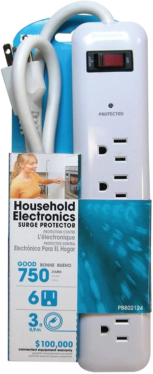 Prime Wire & Cable PB802124 6-Outlet White Power Strip with Cord 3 Prime Wire & Cable PB802124 6-Outlet White Power Strip with Cord