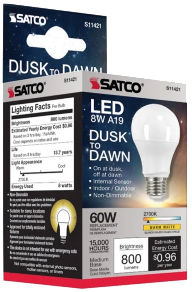 Satco Dusk to Dawn LED Light Bulb 3 Satco Dusk to Dawn LED Light Bulb