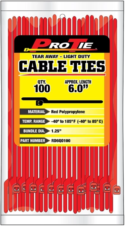 Pro Tie Quick-Off Tear Away Cable Ties 100 PC 3 Pro Tie Quick-Off Tear Away Cable Ties 100 PC