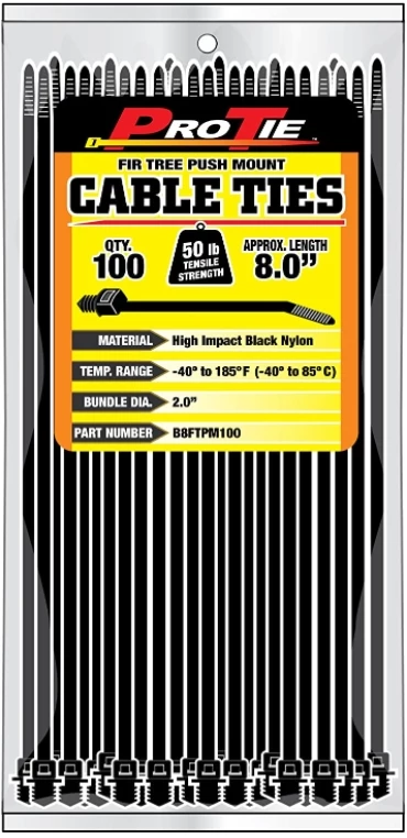 Pro Tie Arrowhead / Fir Tree Push Mount Cable Ties 25 PC 5 Pro Tie Arrowhead / Fir Tree Push Mount Cable Ties 25 PC - Image 3