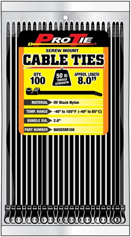 Pro Tie Screw Mount Cable Ties 100 PC 3 Pro Tie Screw Mount Cable Ties 100 PC
