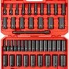 Tekton 1/2 Inch Drive Deep 6-Point Impact Socket Set, 45-Piece (5/16 - 1-1/4 in., 8-32 mm) -Home Improvement Sales Shop sid92404 s deep impact set