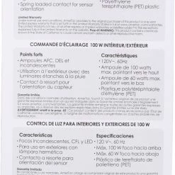 Amertac Indoor/Outdoor Dusk to Dawn Light Control 15 Amertac Indoor/Outdoor Dusk to Dawn Light Control -Home Improvement Sales Shop slc5bcb pkg back 1
