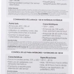 Amertac Indoor/Outdoor Dusk to Dawn Light Control - White 15 Amertac Indoor/Outdoor Dusk to Dawn Light Control - White -Home Improvement Sales Shop slc5bcw pkg back
