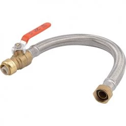 SharkBite Stainless Steel Braided Flexible Water Heater Connector with Ball Valve - 18 inch -Home Improvement Sales Shop u3088flex18bvlf