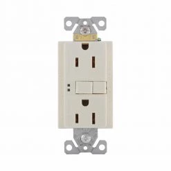 Eaton Wiring 15 Amp Duplex GFCI Receptacle Outlet-Almond