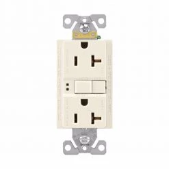 Eaton Wiring 20 Amp Duplex GFCI Receptacle Outlet-Almond