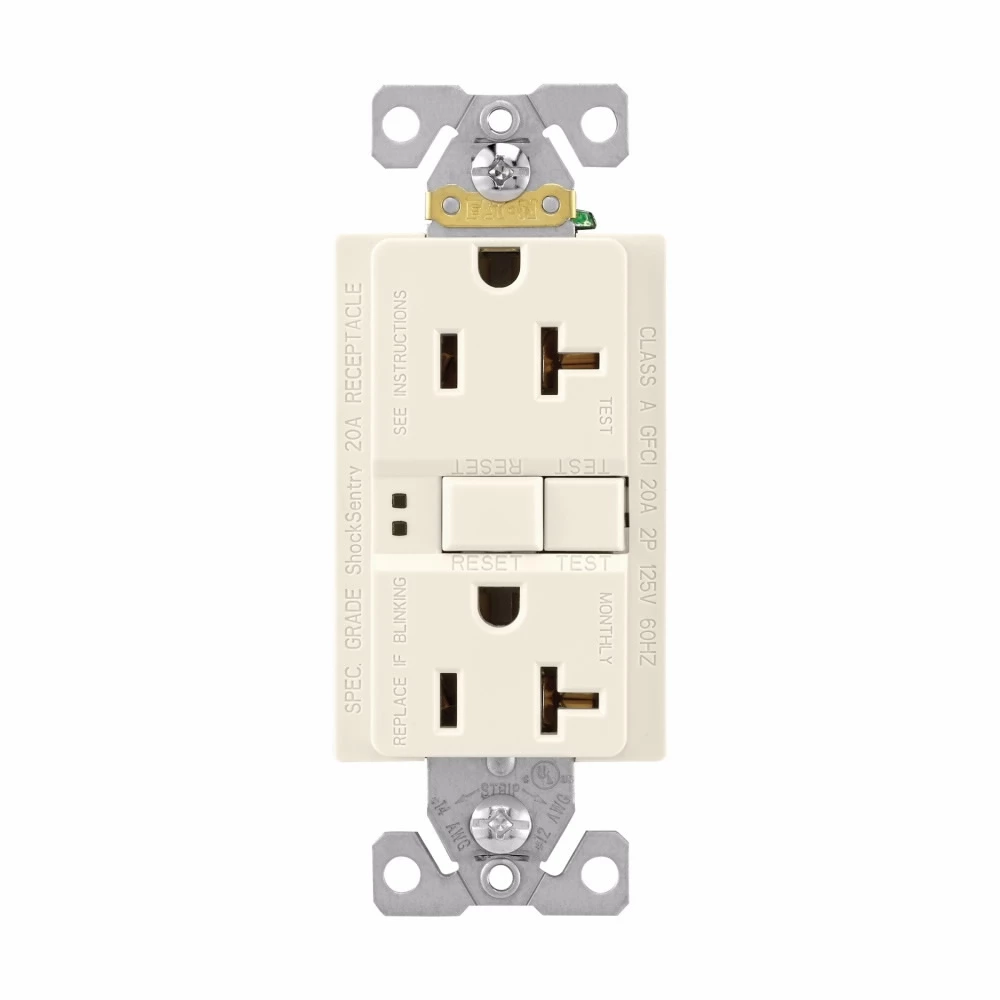 Eaton Wiring 20 Amp Duplex GFCI Receptacle Outlet-Almond 3 Eaton Wiring 20 Amp Duplex GFCI Receptacle Outlet-Almond