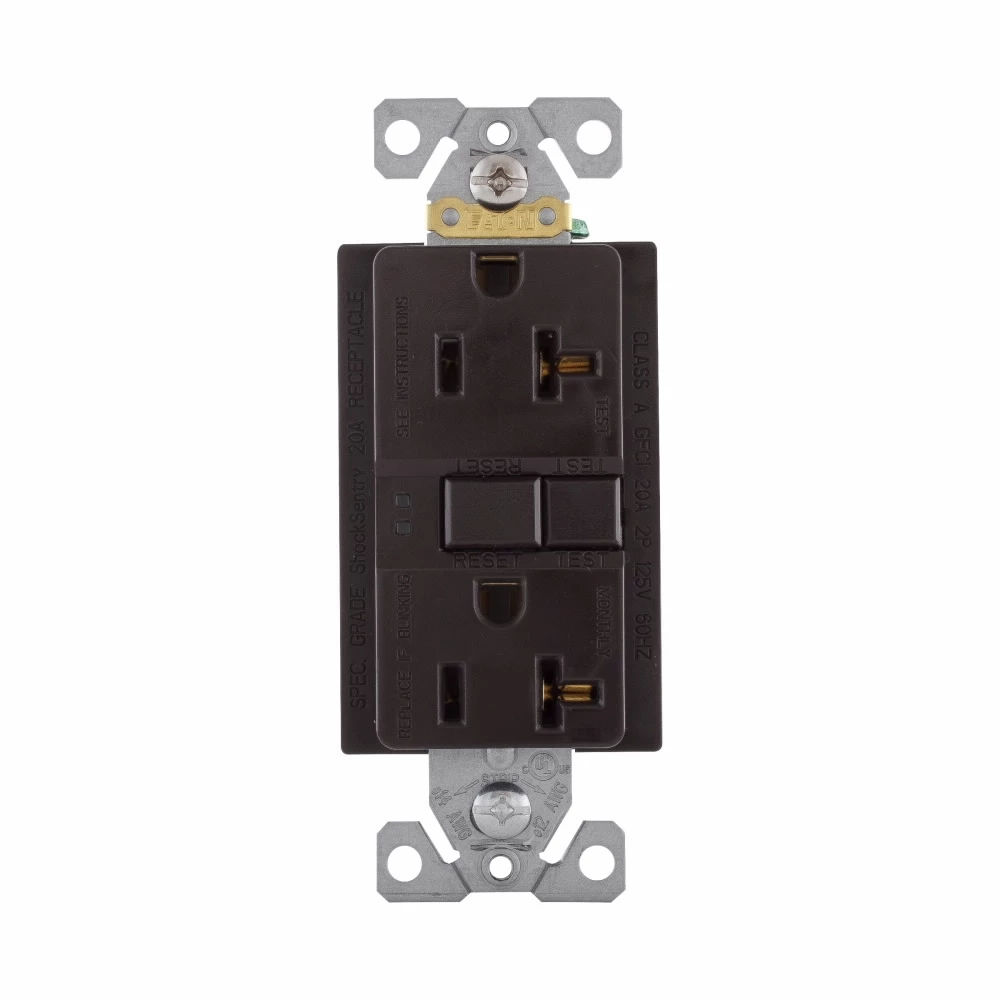 Eaton Wiring 20 Amp Duplex GFCI Receptacle Outlet-Brown 3 Eaton Wiring 20 Amp Duplex GFCI Receptacle Outlet-Brown
