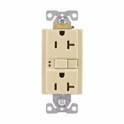 Eaton Wiring 20 Amp Duplex GFCI Receptacle Outlet-Ivory