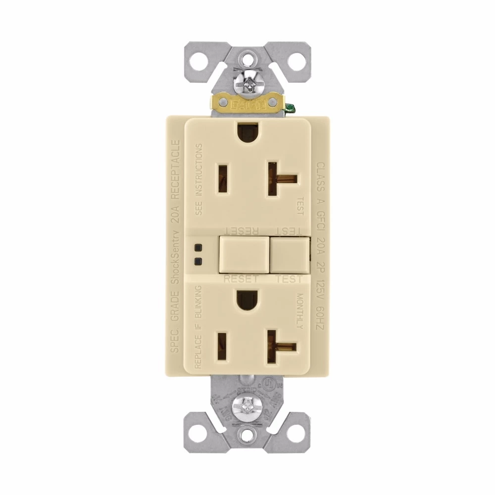 Eaton Wiring 20 Amp Duplex GFCI Receptacle Outlet-Ivory 3 Eaton Wiring 20 Amp Duplex GFCI Receptacle Outlet-Ivory