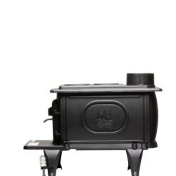 US Stove Small Logwood Cast Iron Stove - 900 sq. ft. EPA Approved 2020 -Home Improvement Sales Shop us1269e left view